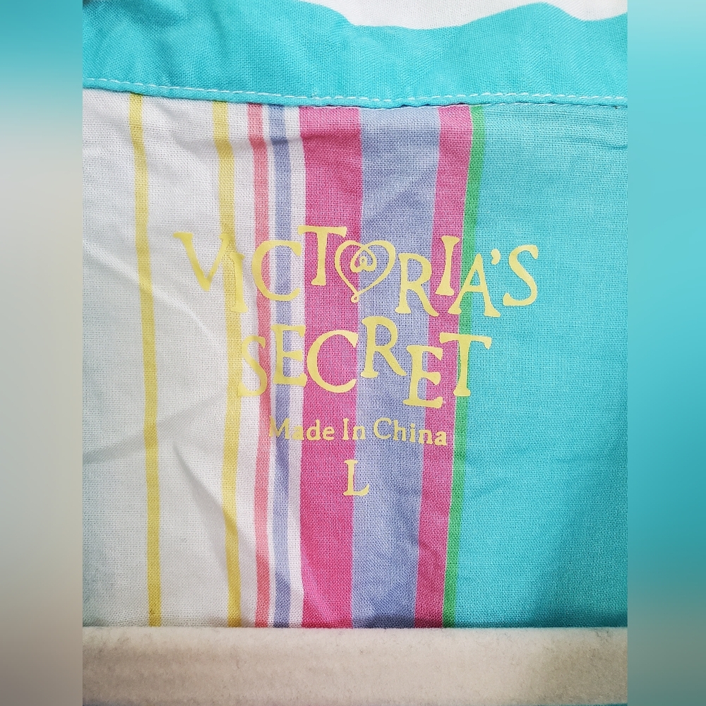 EUC Victoria's Secret Vintage Rainbow Pajama Set Cotton L - Picture 4 of 7